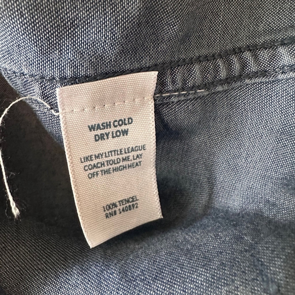 Marine Layer Chambray Button Front Shirt Blue Casual Everyday Top Size S - Picture 7 of 7